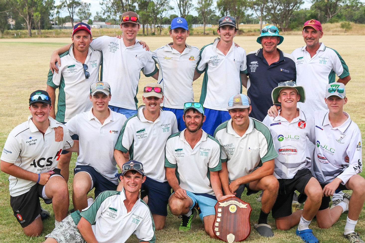 The victorious Kulpi cricket team with the Fiechtner Shield.