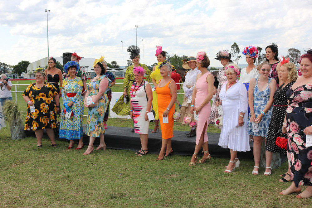 Some of the ladies in this year’s Fashions On The Field competition. The judges had a big task trying to determine winners and to add a bit of pressure, they were asked to choose the best contemporary wear, best classic race wear and best headwear during one appearance by entrants instead of parades for individual sections.