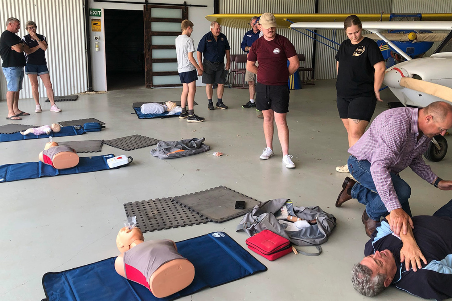 The Janet Bange Memorial Hangar allowed for plenty of space for patient assessments and practice.