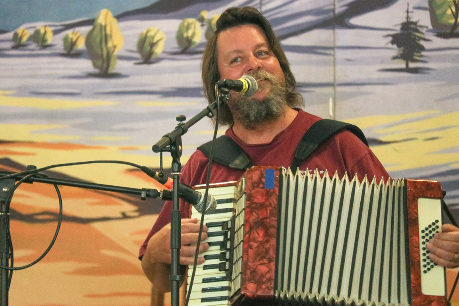 Performer Leon Conway from Ballan near Ballarat was a natural in front of the crowd.