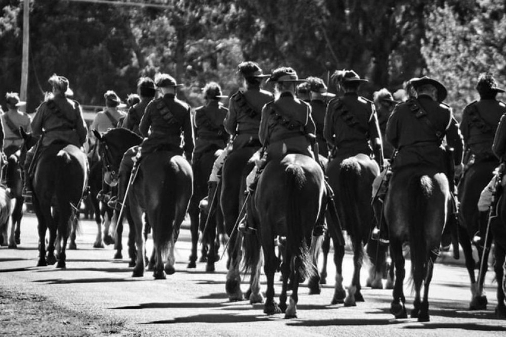 The parade was organised to commemorate the end of the Boer War, 120 years ago and to recognise that Allora has one of the oldest Boer War monuments in Queensland. Jed Millen the President of the Queensland Light Horse was impressed with the support shown by locals on Saturday. Photo courtesy Katelyn Caldwell.