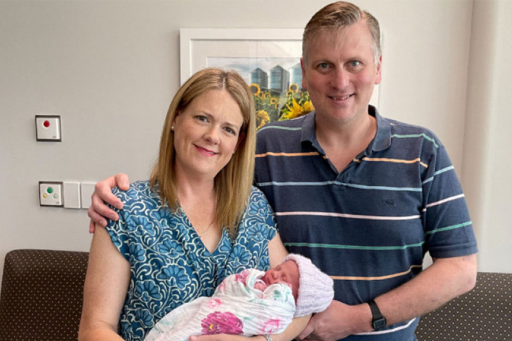 James and Belinda Lister with their new daughter, Amelia.