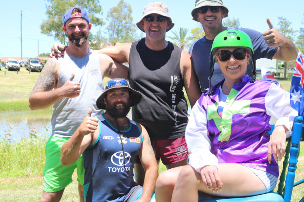 The Thunder Roll team members were fierce competitors in the first ever Australian Dunny Race Titles held last year. The team of Wade Briese, Shane Frost, Jan Petrie, Chris Quick and Chloe Cherry took second place.