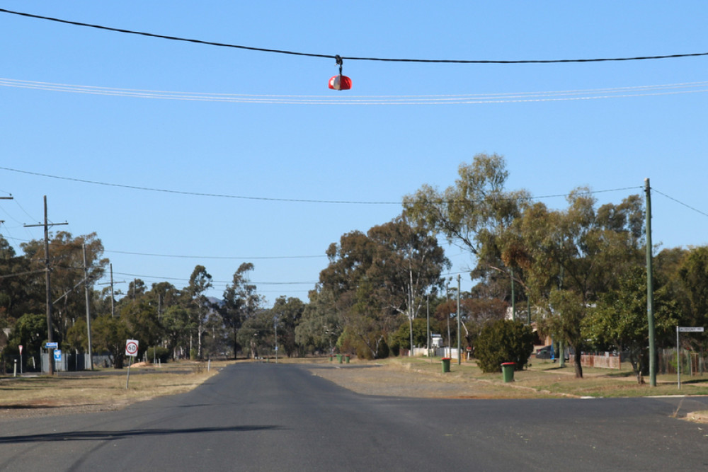 Two spinning powerline markers were recently installed at Lorrimer Street, Oakey.