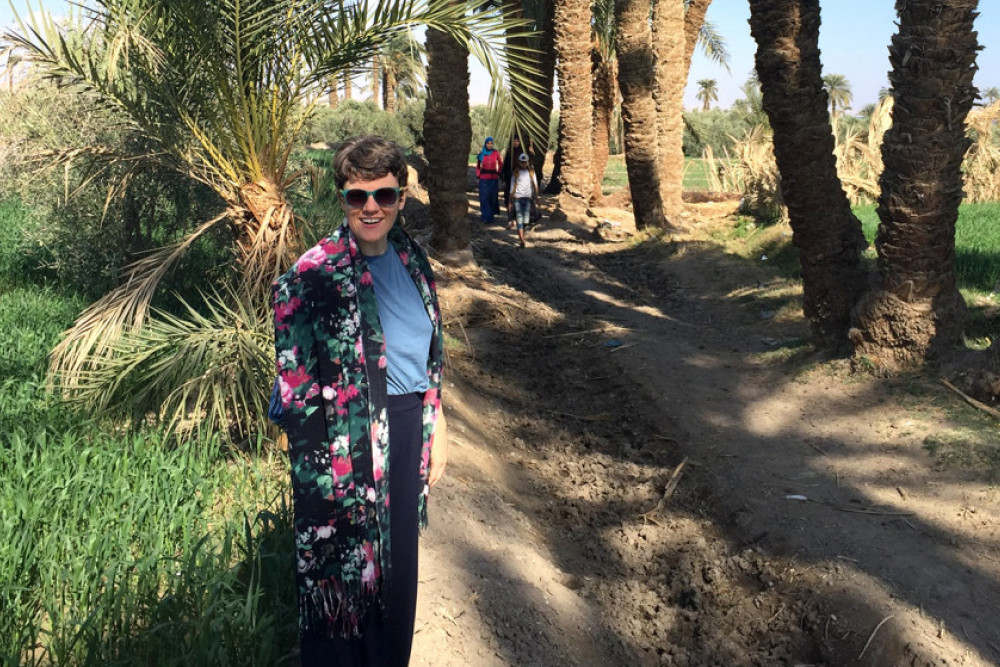 Madeleine Logan in Egypt where she has launched her first book.