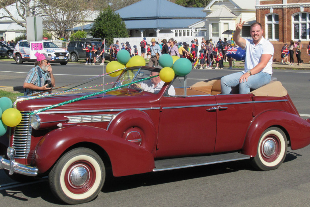 Allora’s hero Matthew Denny at Welcome Home celebrations last September.