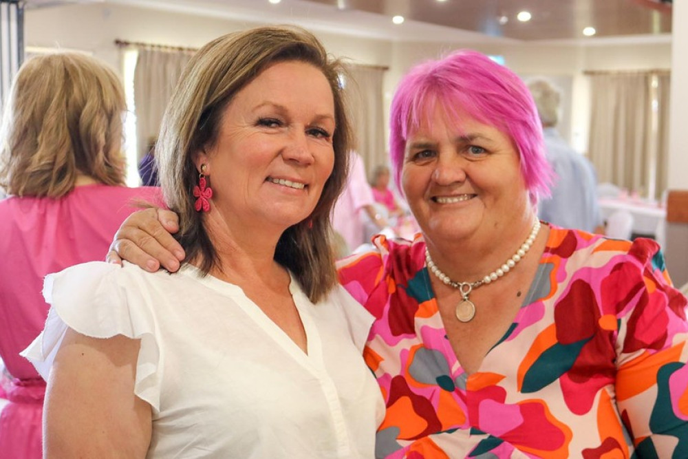 Michelle Porter and Trisha Krautz caught up at the luncheon on Sunday.