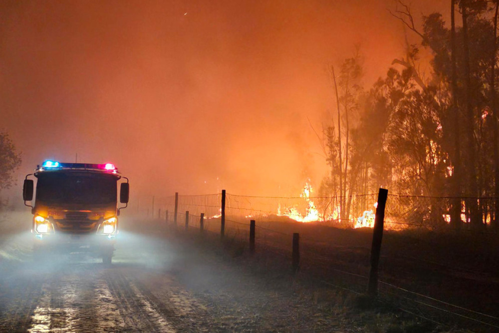 Fires in the Millmerran district in October 2023. Photo, QFES