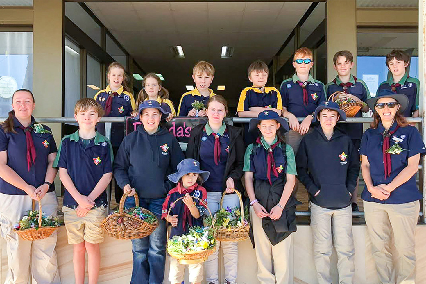On Saturday, the Scouts were tasked with handing out flower corsages to mums in the community for Mother's Day. The corsages were made by volunteers of the Pittsworth District Alliance.