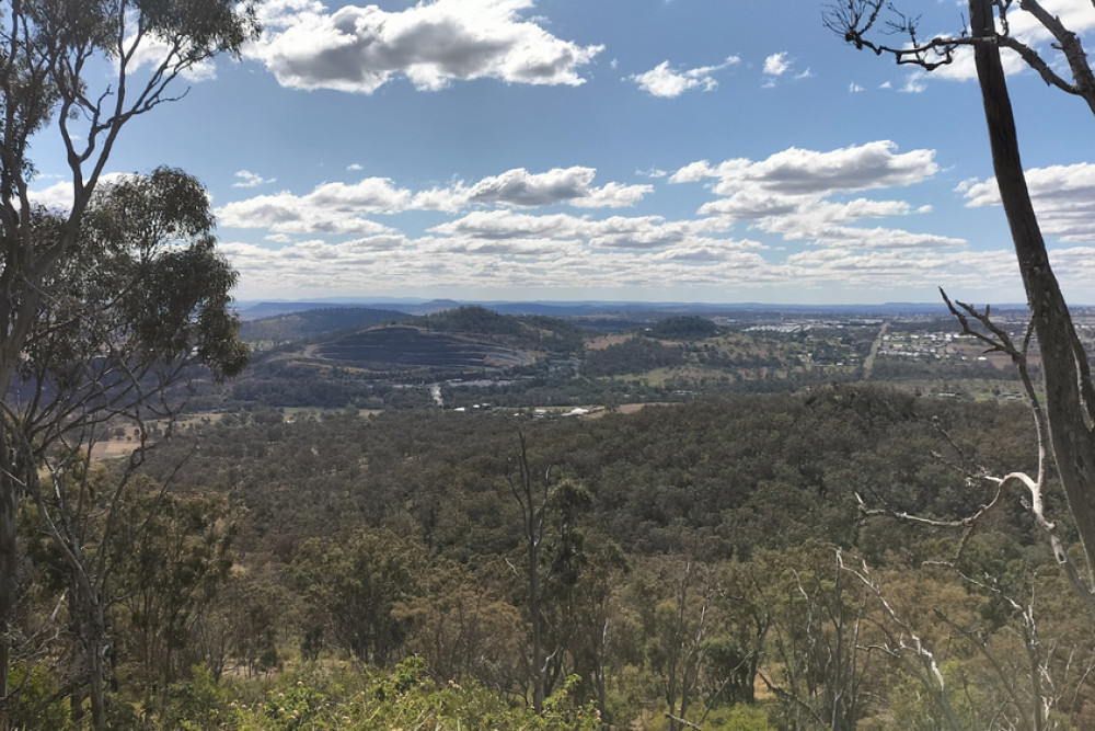 A spectacular view from Mount Peel looking towards Glenvale Quarry.