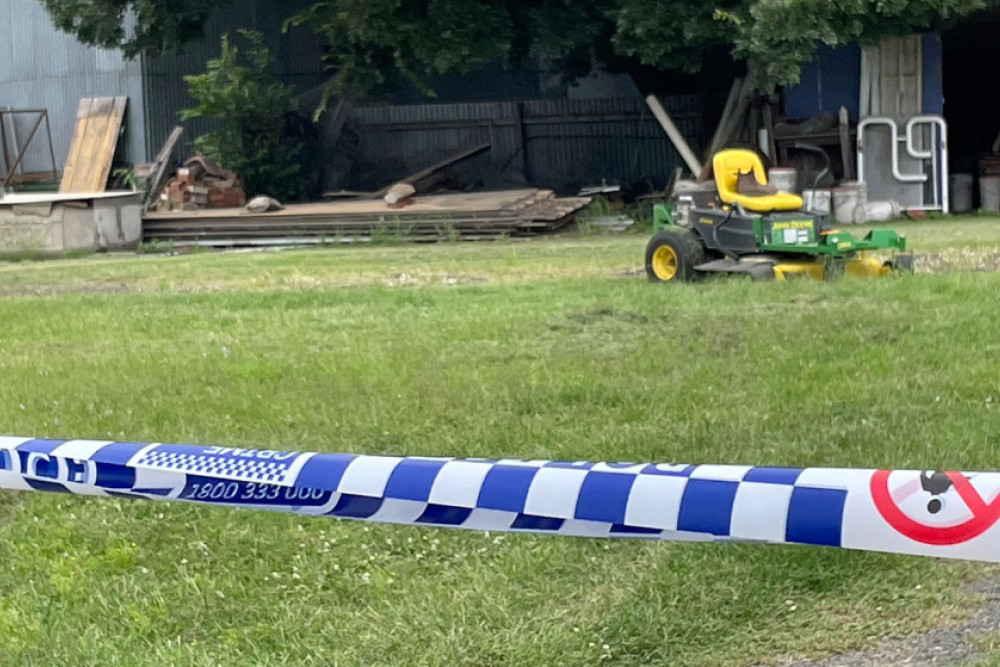 Emergency services including police, ambulance and two fire trucks attended the incident which occurred at the land behind local businesses on Campbell Street.