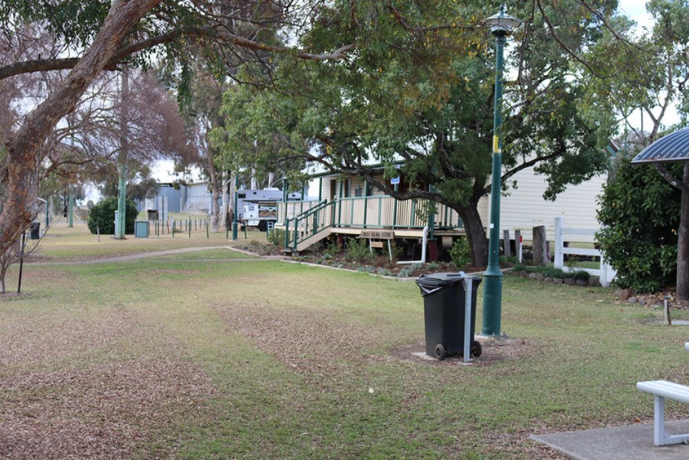 The parkland on the eastern side of Tooth Street is currently home to the Nobby Railway Station, a parking area for recreational vehicles and the old grain shed.