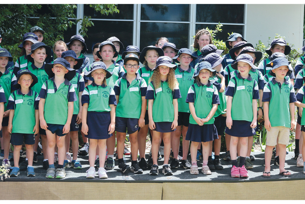 Visitors to Nobby State School’s 125th year celebrations were welcomed by the school’s current cohort of students who were in fince voice for the occasion.