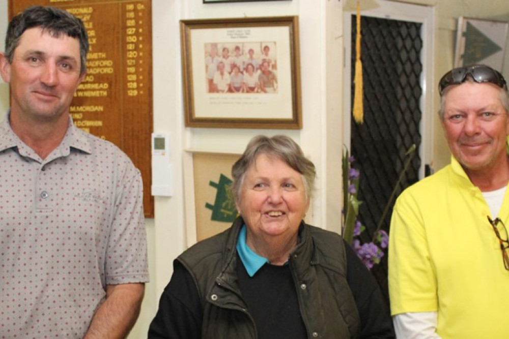 Oakey winners Matthew Park, Hazel Harvey and Gary Nash.