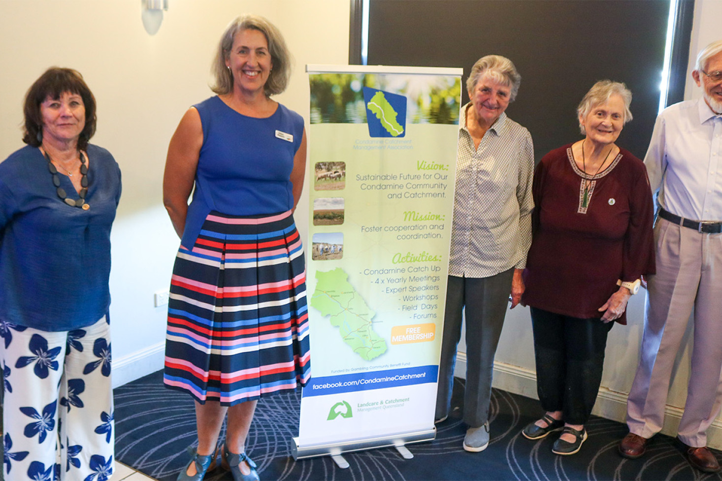Condamine Catchment Association executive Mary-Lou Gittins, guest speaker Gillian Meppem (CEO of Southern Queensland Landscapes) Anna Smith, Glenys Bowtell, Dr John Standley.