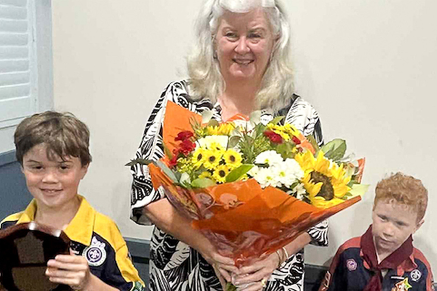 ‘Koala’ with grandsons Brayden (left) and Fletcher (right).