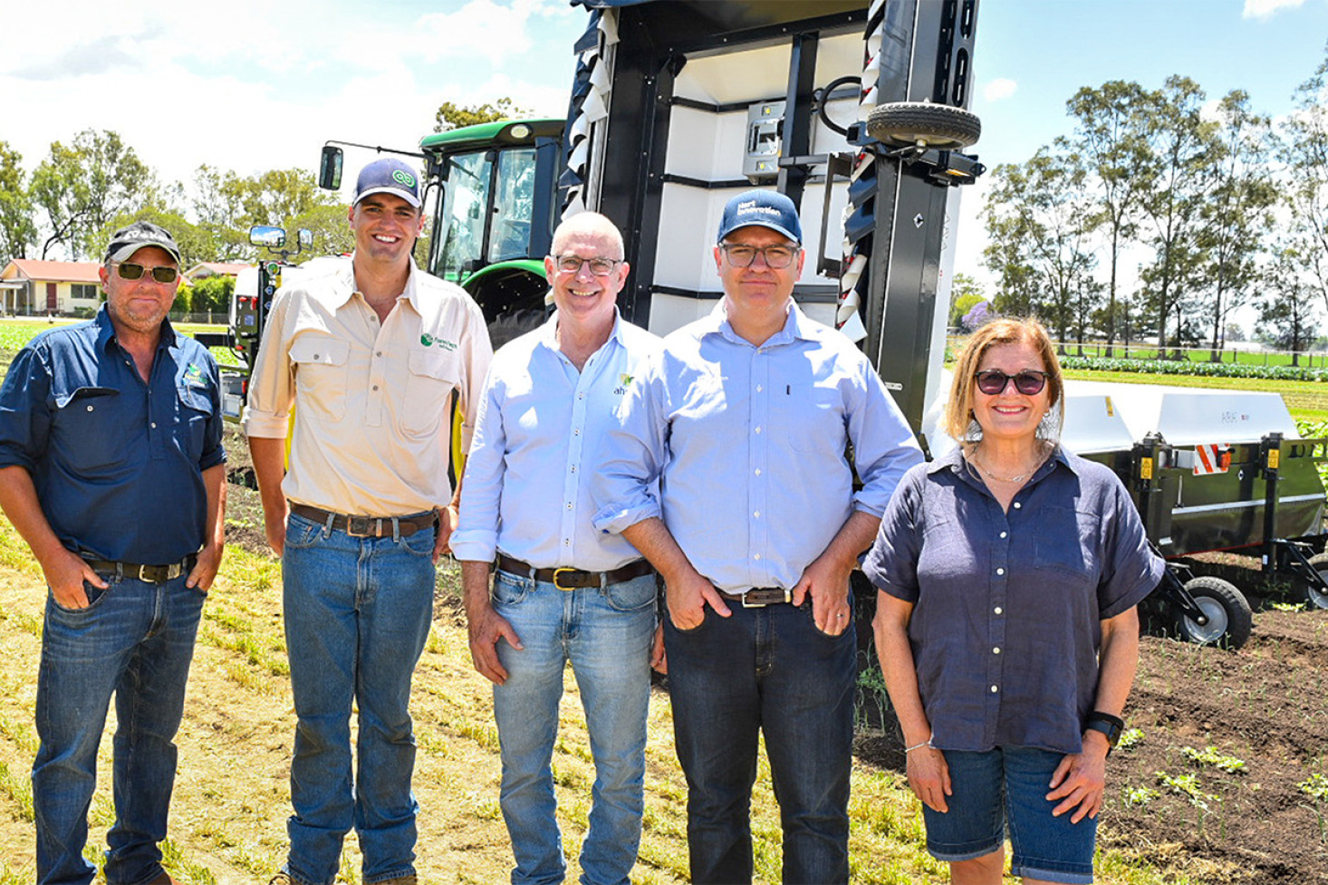 From left: Troy Qualischefski and Luke Nelson (Farm Tech), Gordon Rogers (Applied Horticultural Research), Brett Fifield (Hort Innovation), Angela Candeloro (Tripod Farms).