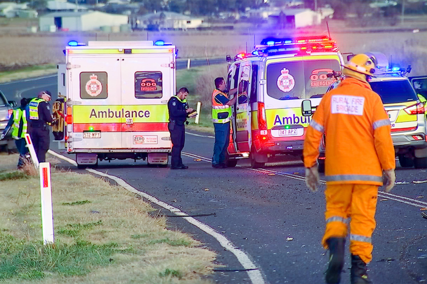 The scene of the crash. Photos, 7News Toowoomba