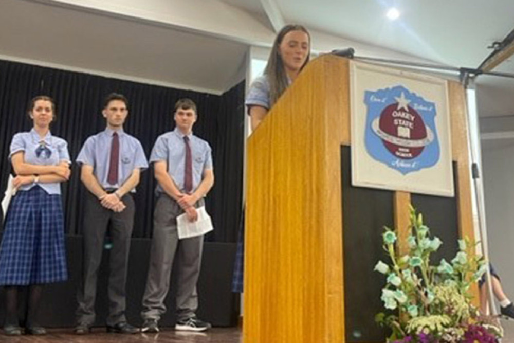 The outgoing school captains each delivered their own final reflection.