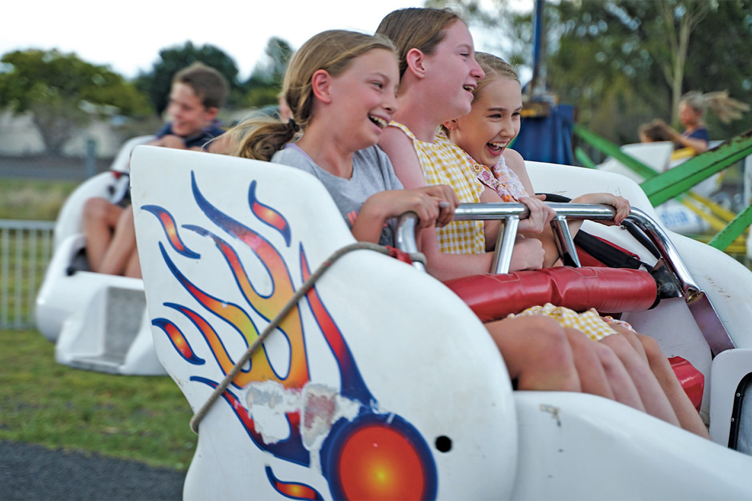 Kids enjoying the rides at last year's Christmas event.