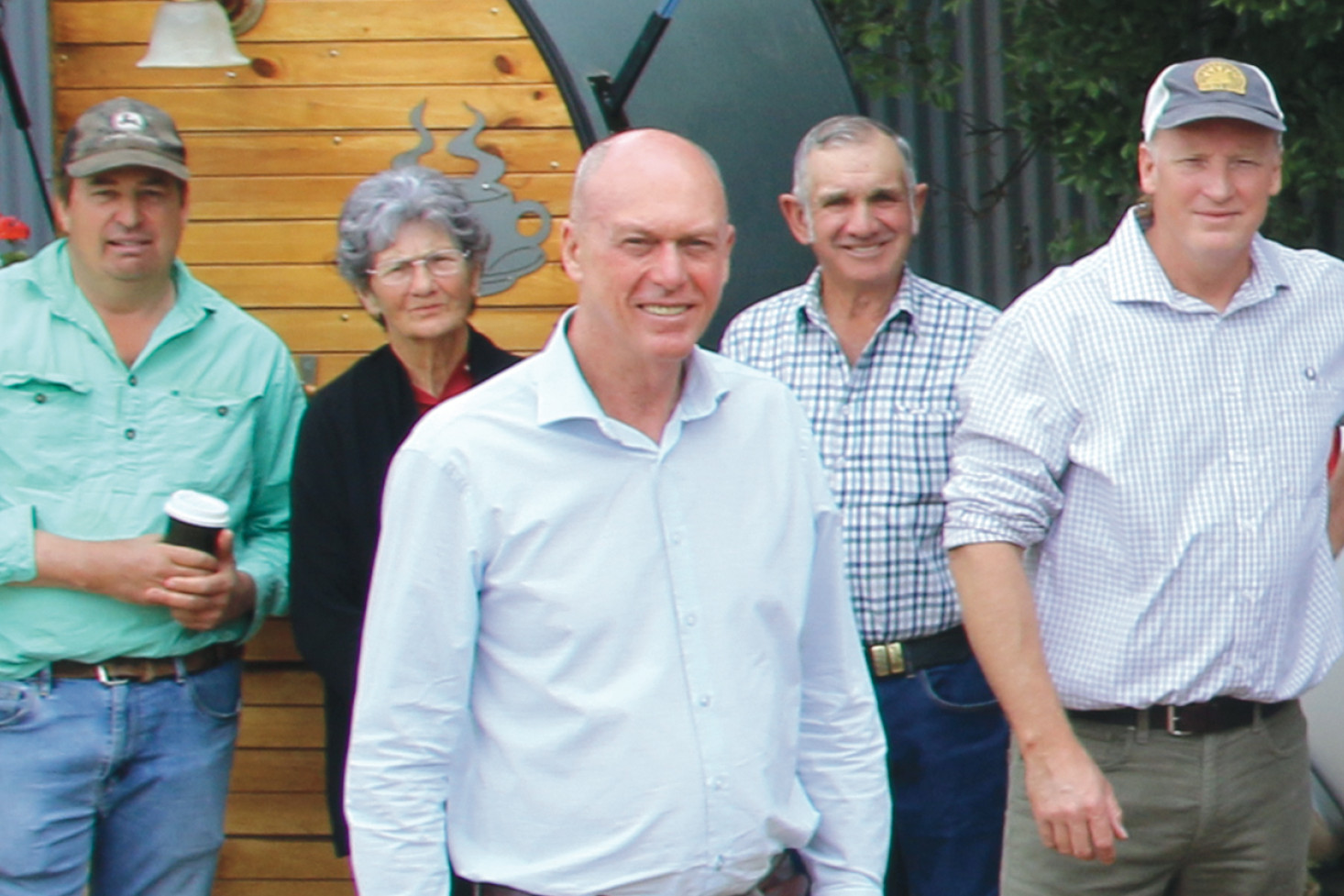 Condamine MP Pat Weir joined by supporters in Cambooya in the lead-up to the 2020 Queensland Election.