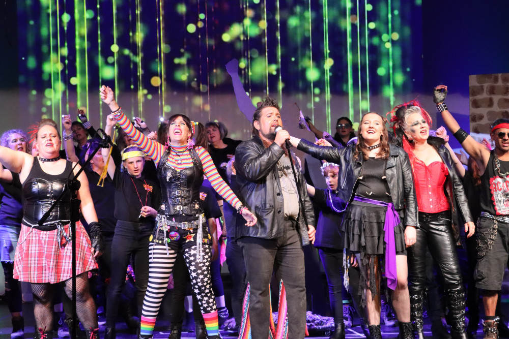 The Pittsworth Amateur Theatrical Society staged three sell-out shows last week, performing Queen and Elton John’s We Will Rock You. Photo: Casey Brose.
