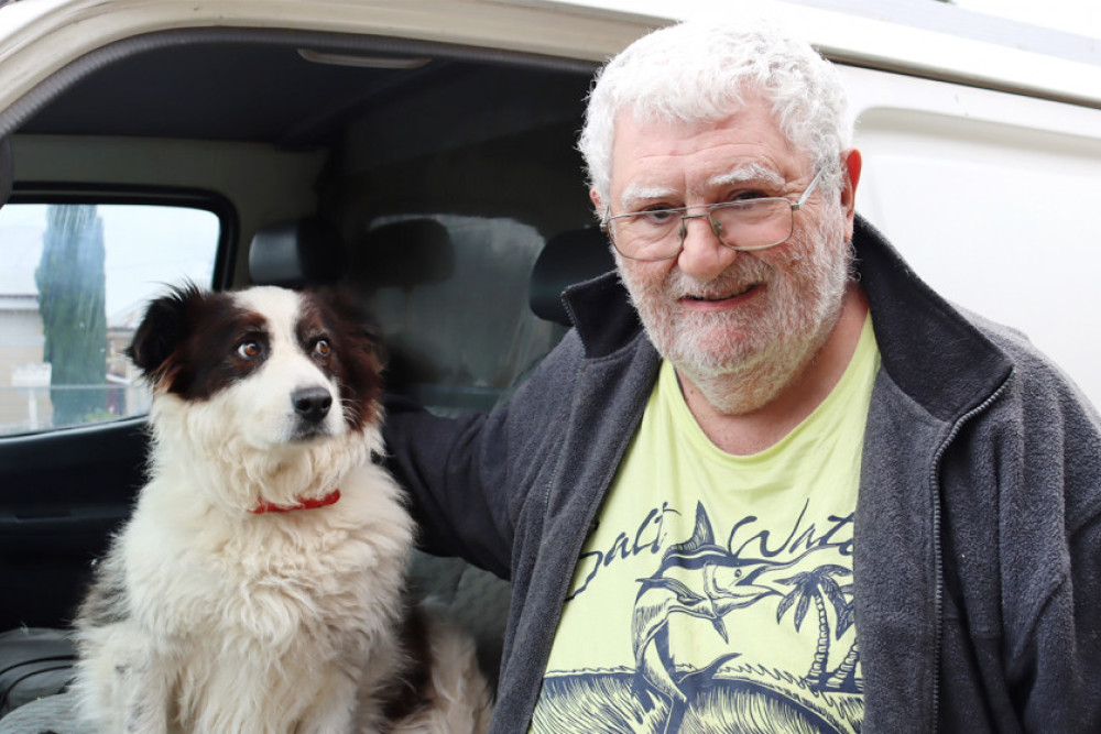 Peter McDowell and his dog Sonny are thankful for the kindness shown to them in Clifton.