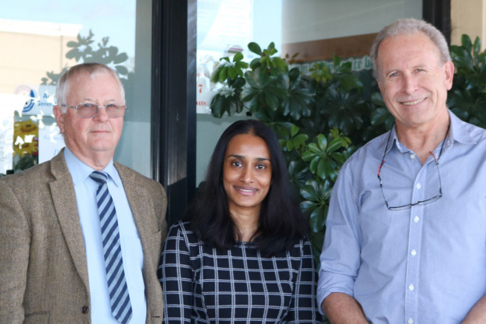 Pittsworth Medical Practice’s Dr Phil Yantsch, the practice’s new female doctor Dr Thushari Attanayake and Dr David Reid, Practice Principal, look forward to the arrival of the Pfizer vaccine in the coming weeks.