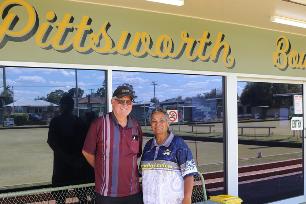 Organiser Lex Guymer and Debbie Gadd discuss the prospects for the regular Golden Oldies Bowls mornings at Pittsworth Bowls Club.