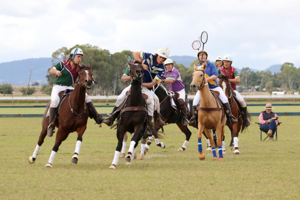 Action between Clifton and Warwick teams in a C Grade game on Saturday.