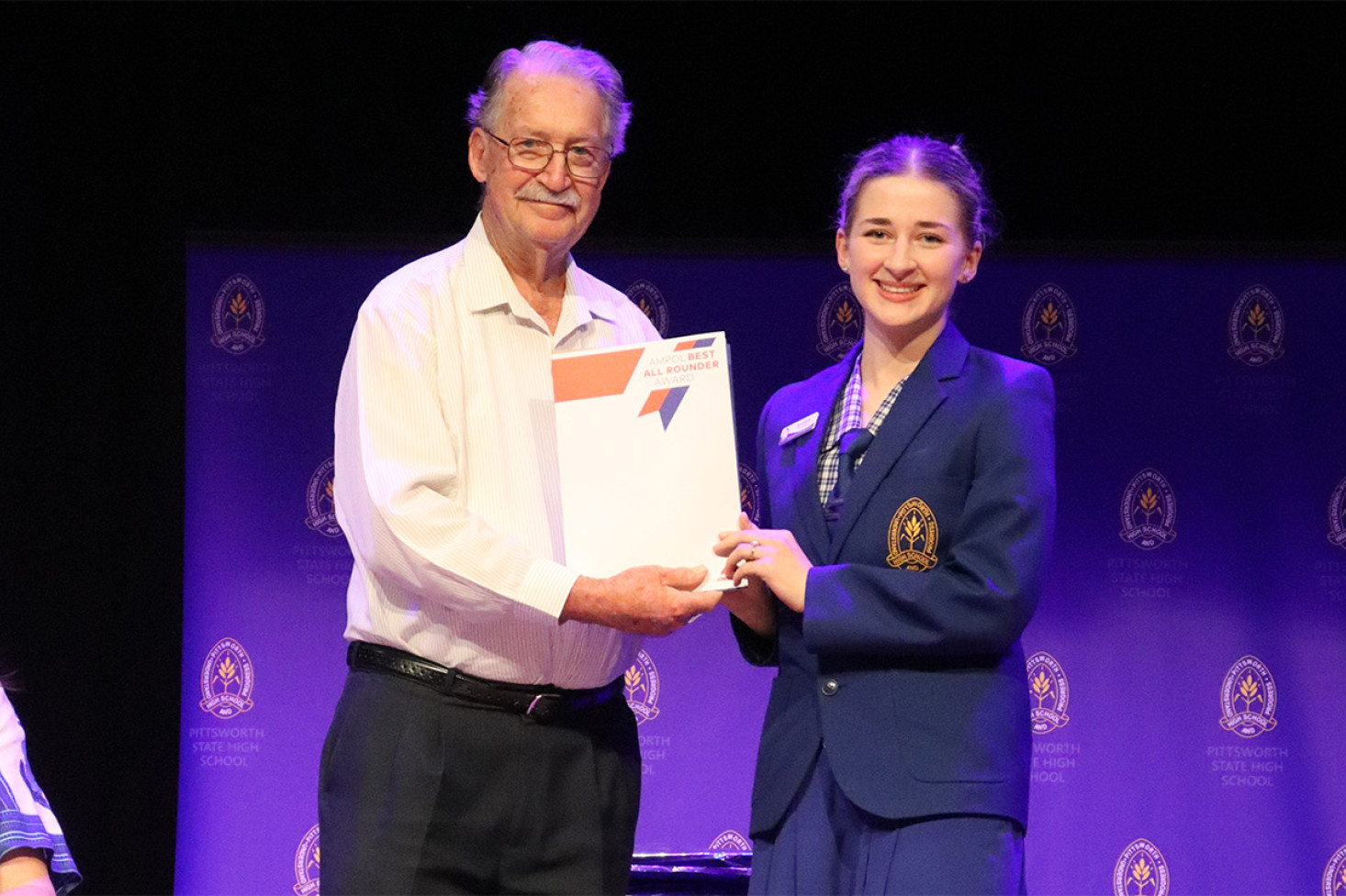Col Presneill presented Ava Schultz with the Ampol Best All Rounder award.