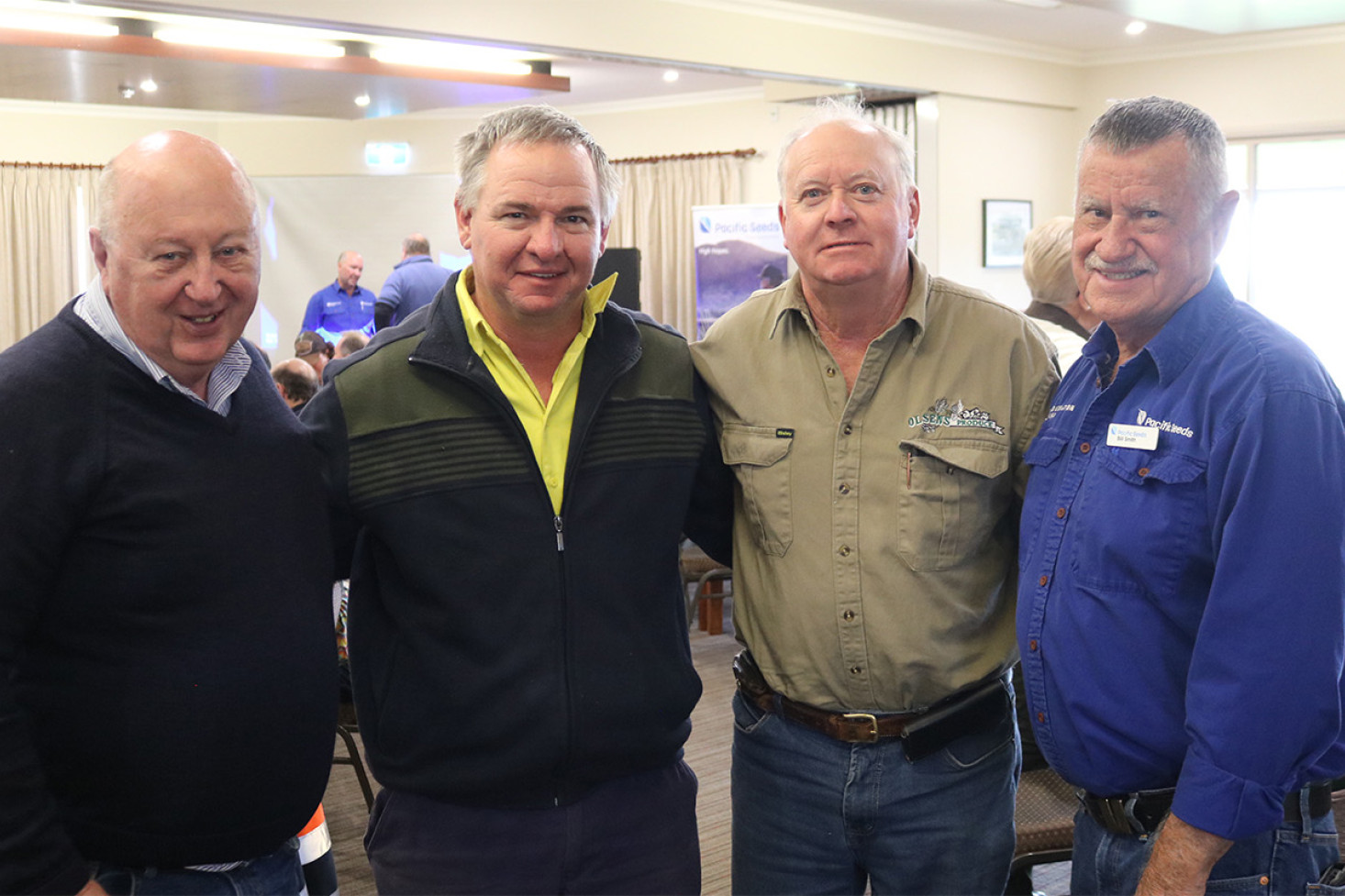David Ridgeway (PB Agrifood), Stephen Benecke (Pittsworth/Wyreema), Neil Doyle (Warwick) with Bill Smith (Pacific Seeds Territory Manager).