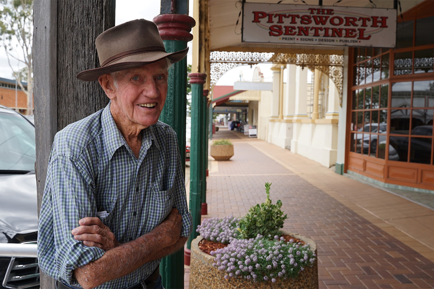 Ned Winter outside the former Sentinel office in 2023.