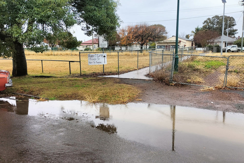 After just 10mm of rain recently, the puddle formed where the nature strip meets the road was already over a metre wide and several centimetres deep.