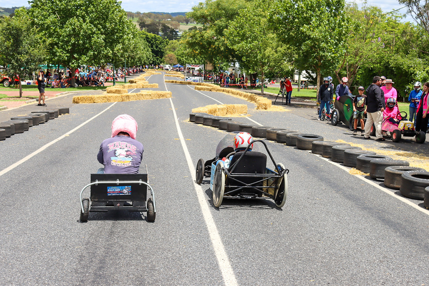 The Ramsay Street downhill course was a challenge for all drivers whose driving skills were just as important as cart speed.