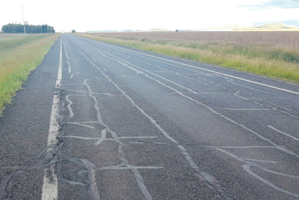 The Toowoomba Cecil-Plains Road at Bongeen this week.