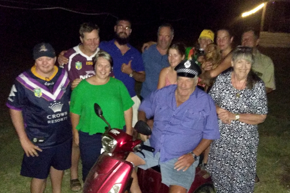 Roger with families and friends.