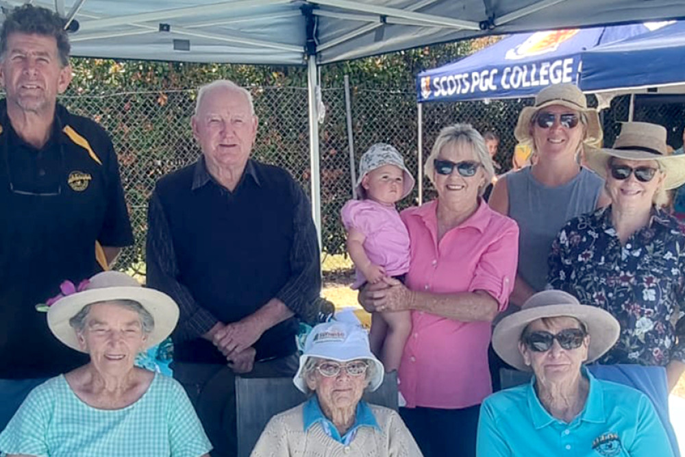 Allora Swim Club Life Members at the carnival (BACK L-R Roy Nott, Trevor Mason, Dale Gwynne, Donna-Maree Willett, Maree Gillam. FRONT L-R Shirley Mason, Heather Slatter & Marg Rackley