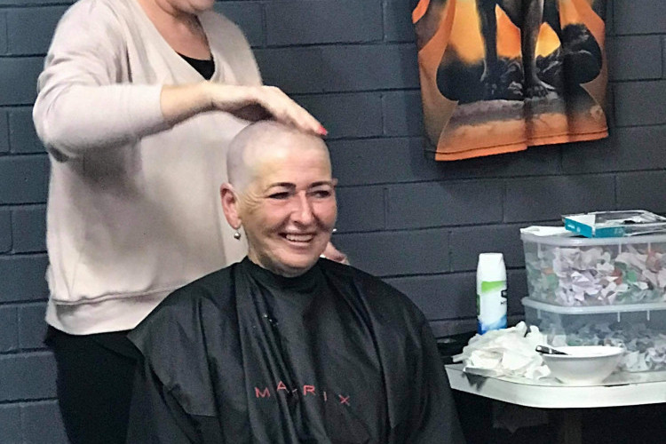 Rowena had a great time shaving her head for cancer.