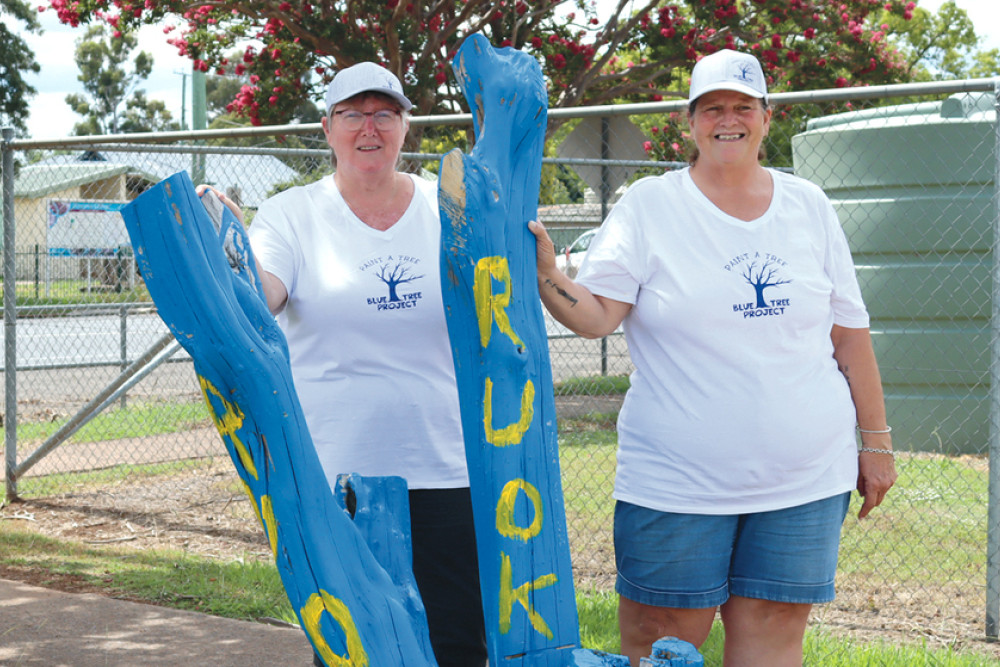 Judith Daley and Wendy Cassar are supporters of the Blue Tree Project, which has spread its roots to King Street, Clifton.