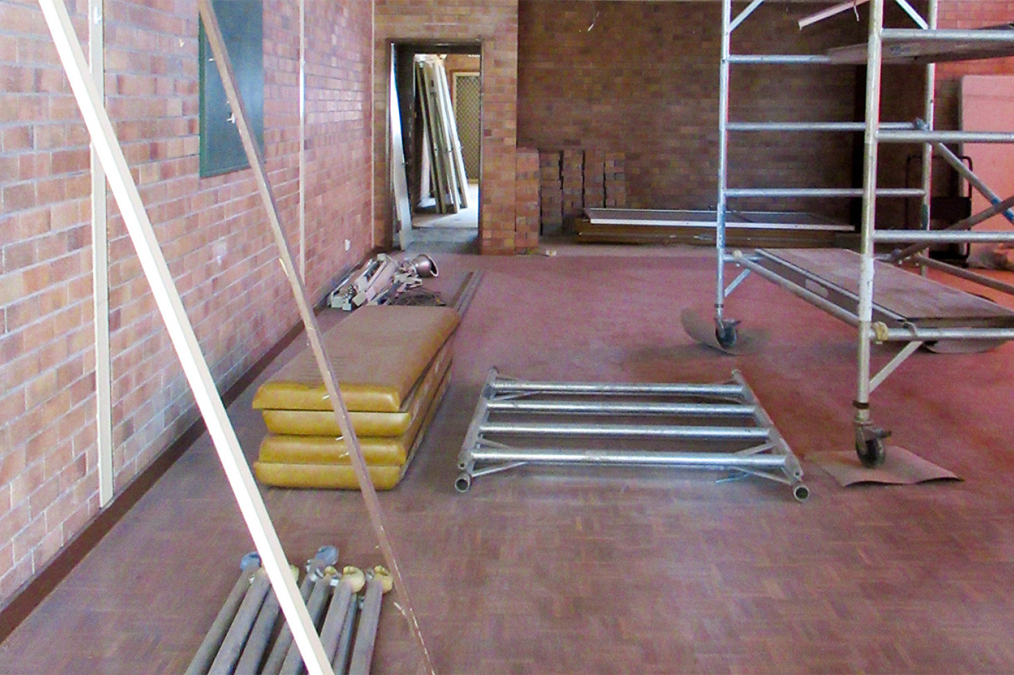 Last week scaffolding was being erected to enable work to get underway on the re-arrangement of occupancy at the Allora precinct.