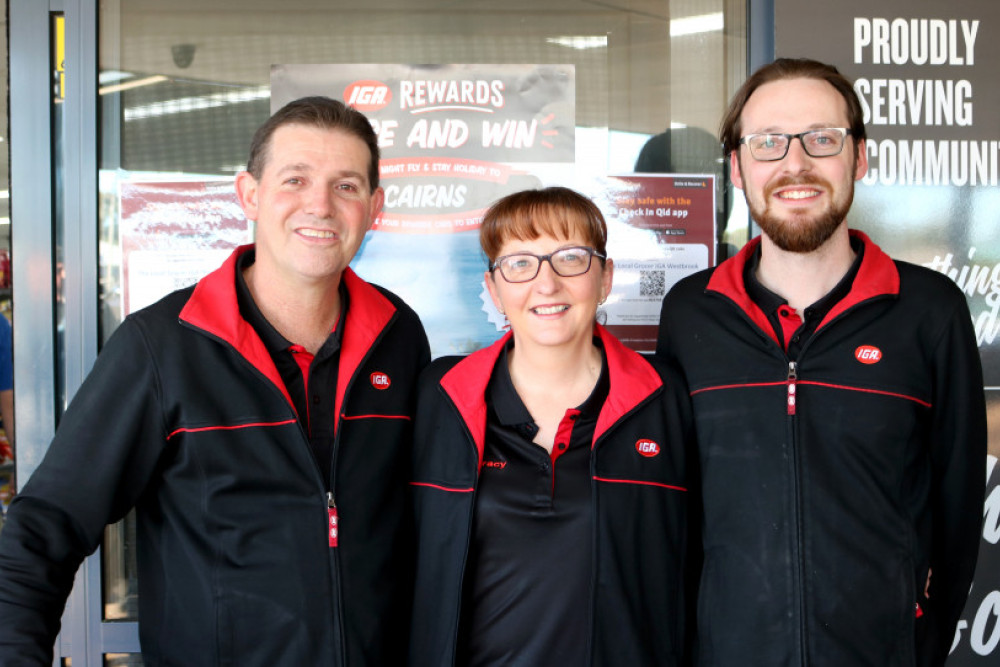 The owners of The Local Grocer - Westbrook, Shane and Tracey Smith with their son Andrew.