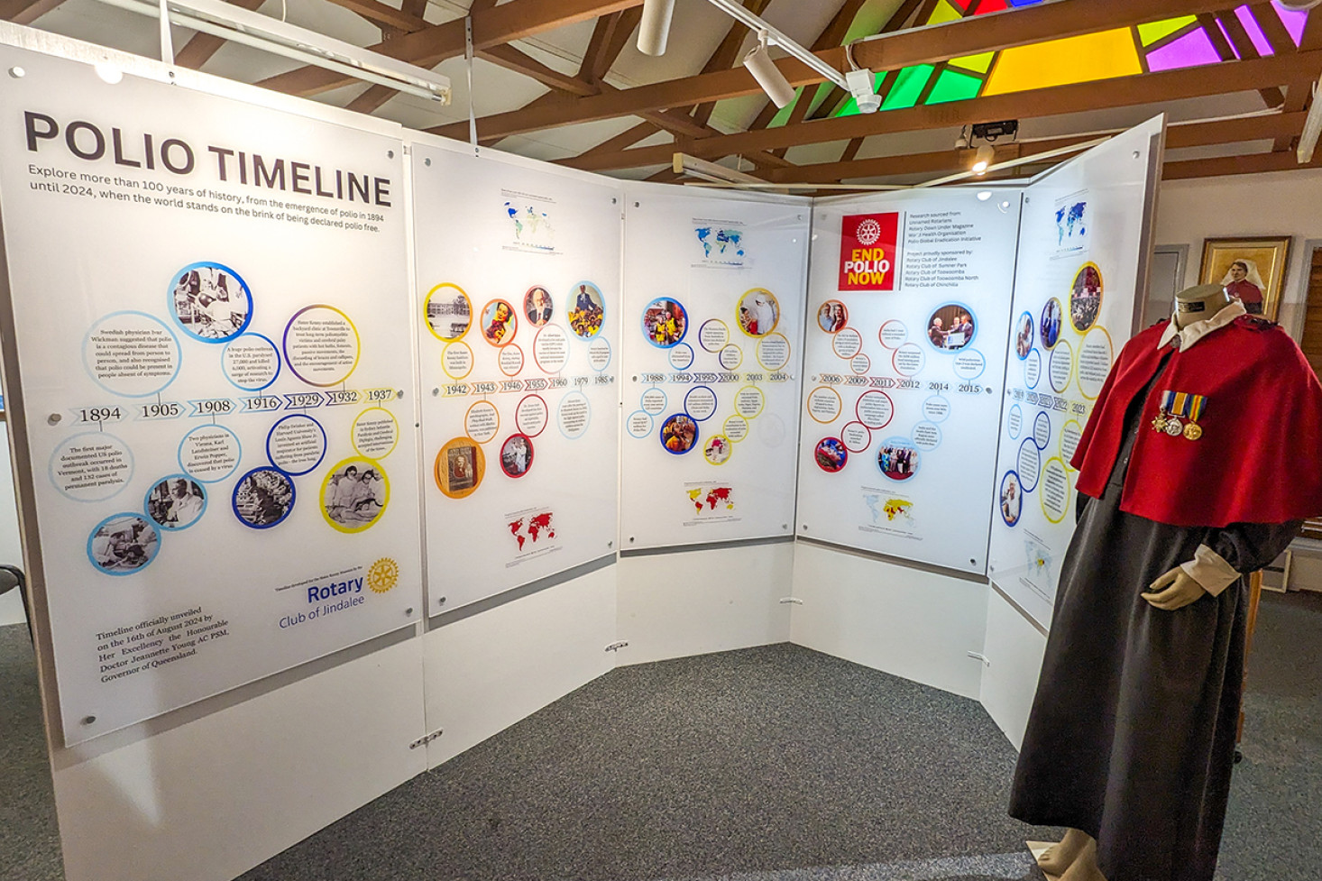 The new Polio Timeline at Sister Kenny Museum.