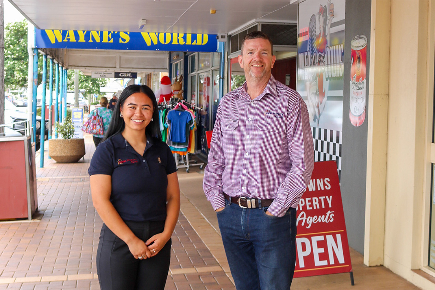 Downs Property Agents’ newest team member Sophie Facer with Principal, Tony Dever.