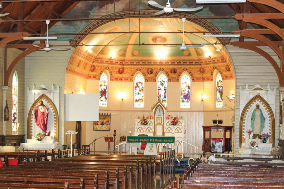 The ornate interior and domed ceiling above the alter creates a spiritual atmosphere.