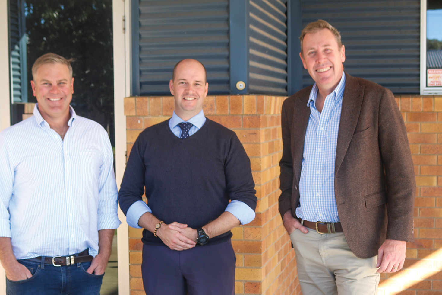 ABOVE: St. Monica’s P&C Committee Treasurer Ben Johns, with St. Monica’s Primary School Principal Luke Barrett and Garth Hamilton.