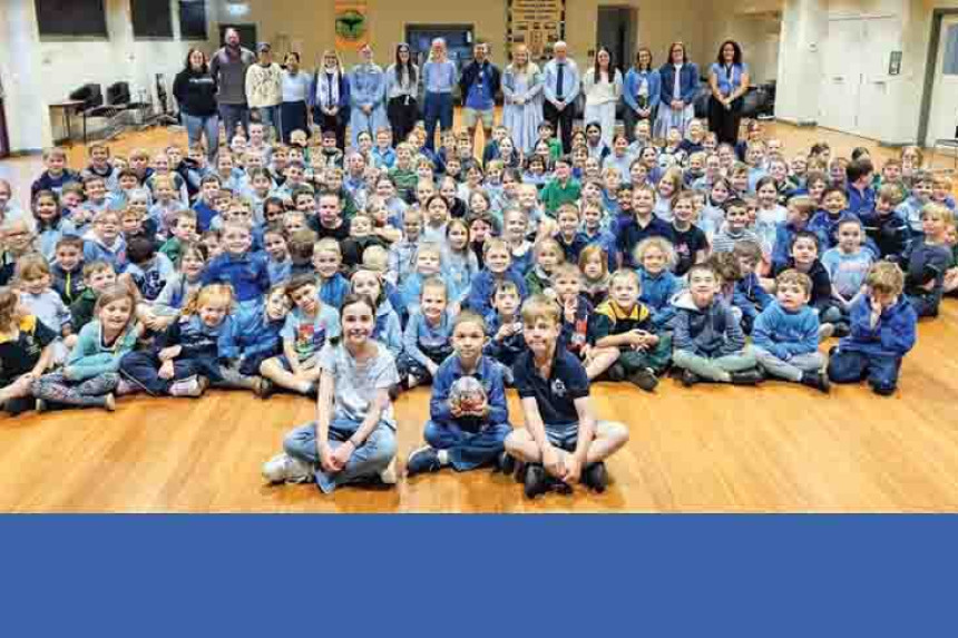 Students and staff at St. Stephen’s Primary School dressed in blue for Diabetes Week.