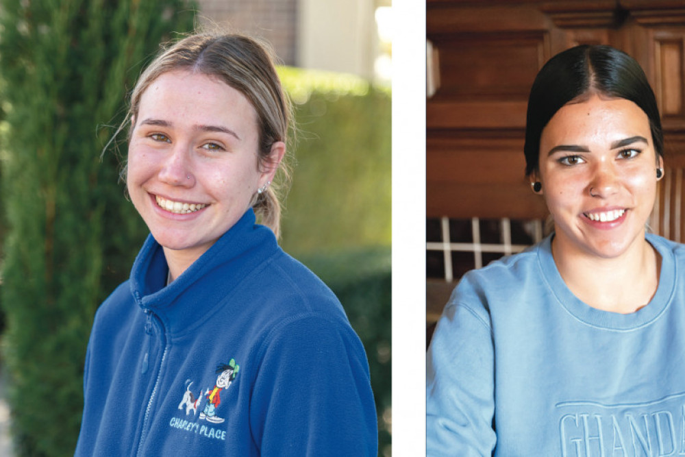 Local student Sydney Bodkin (left) is continuing her work with Charley’s Place in Toowoomba. Student Keesha (right) is the first Oakey resident to be nominated in more than one category. - Photos, Syd Owen