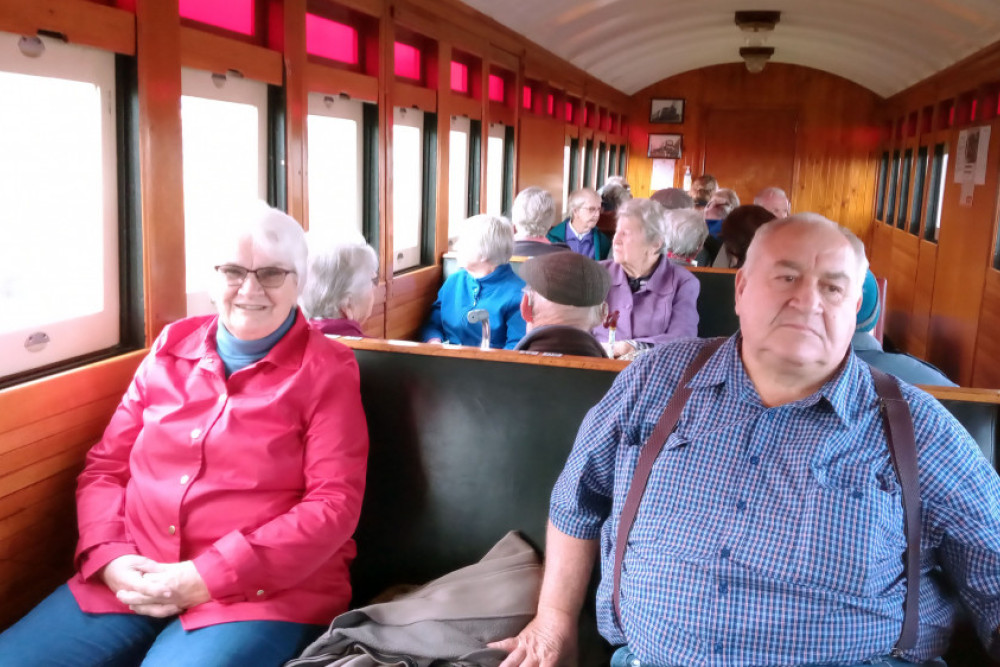 25 residents at The Grange plus some others enjoyed a train trip from Toowoomba to Wyreema