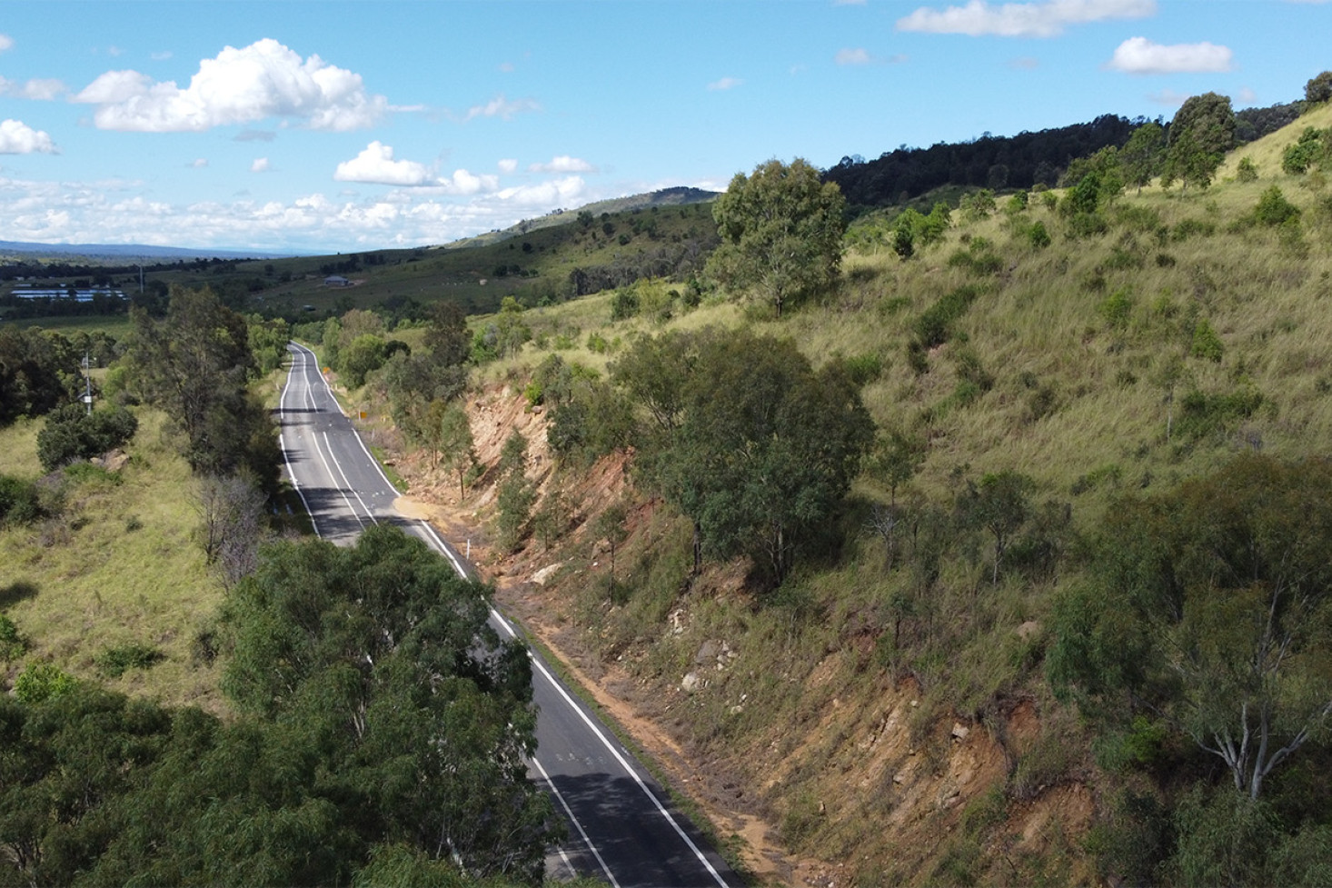 The section of Mount Whitestone where a slow-moving landslide taking place.